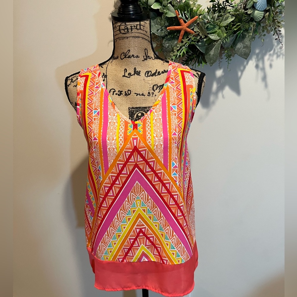 Pink Owl Sleeveless Top Size Small